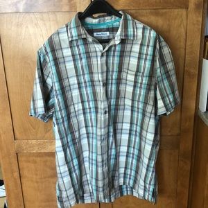 Tommy Bahama plaid 70% silk shirt